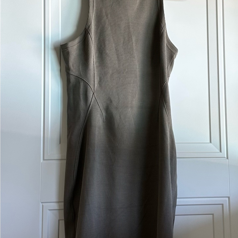 Lululemon Ribbed Dark Green/Taupe Sleeveless Dress